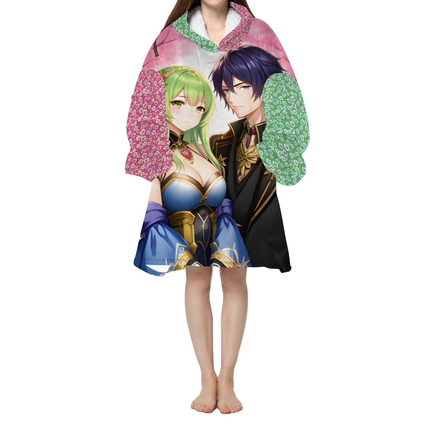 Anime C03 All Over Print Pullover Hooded Lounger Sherpa Hooded Blanket