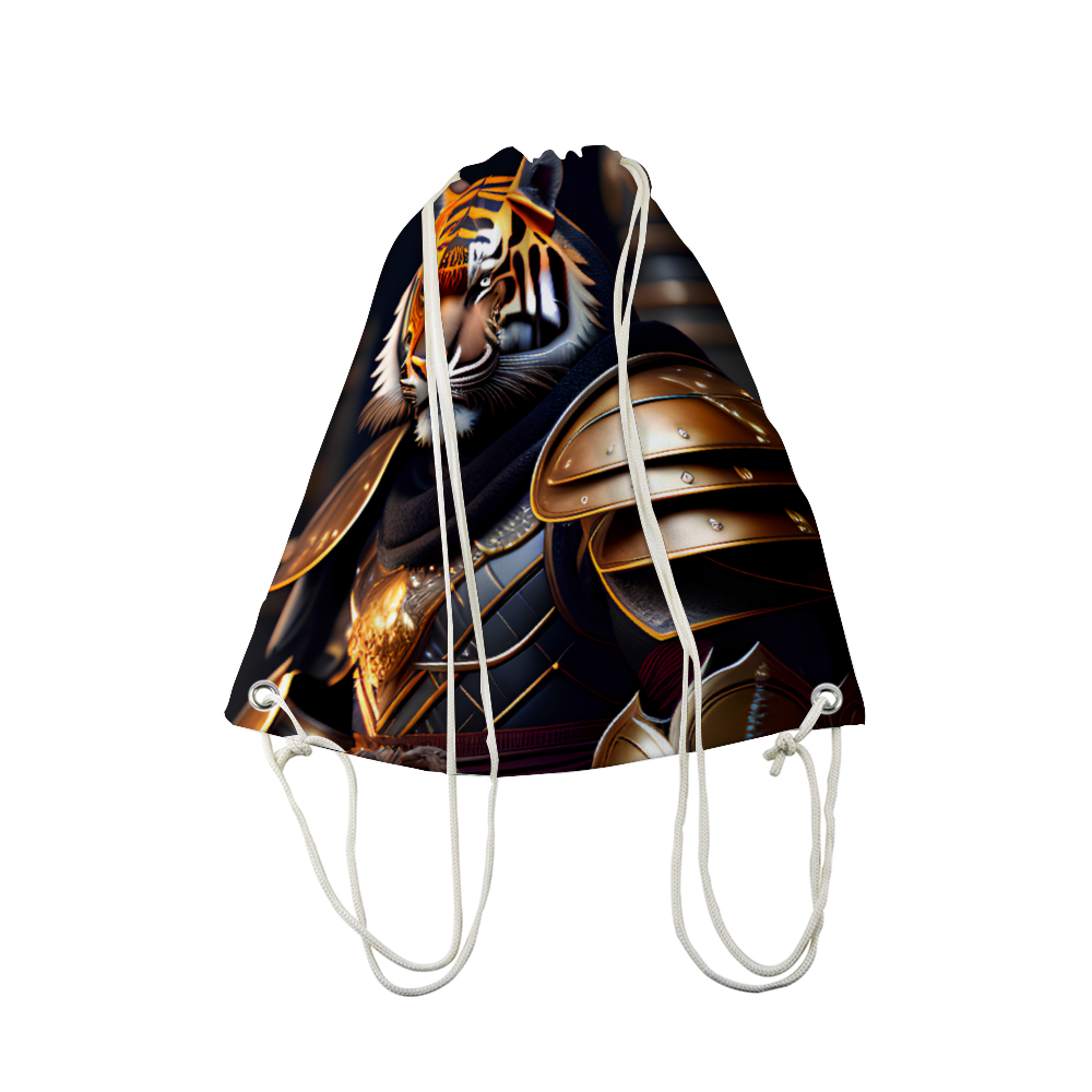 Tiger Warrior Plush Drawstring Bag 18" x 14"