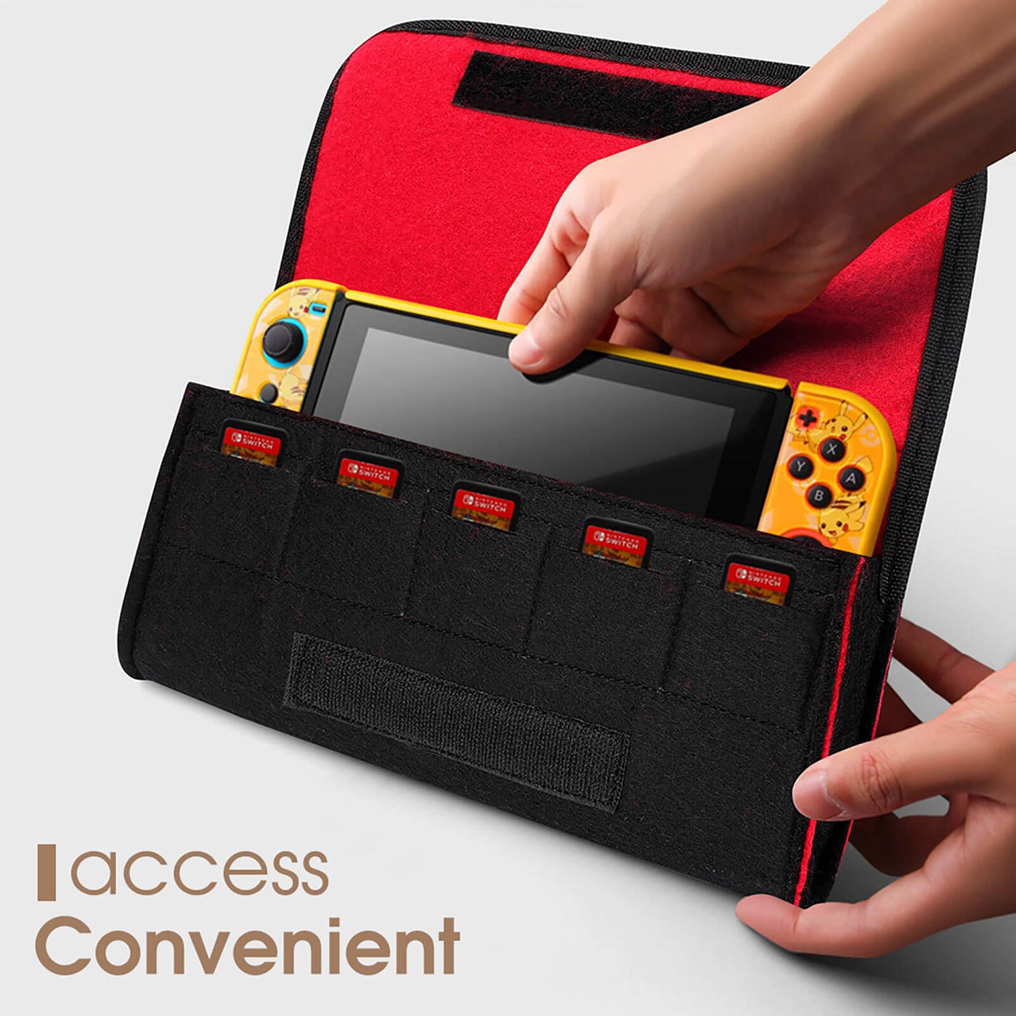 Anime C01 Game Console Storage Bag Protective Cover with 5 Game Card Slots