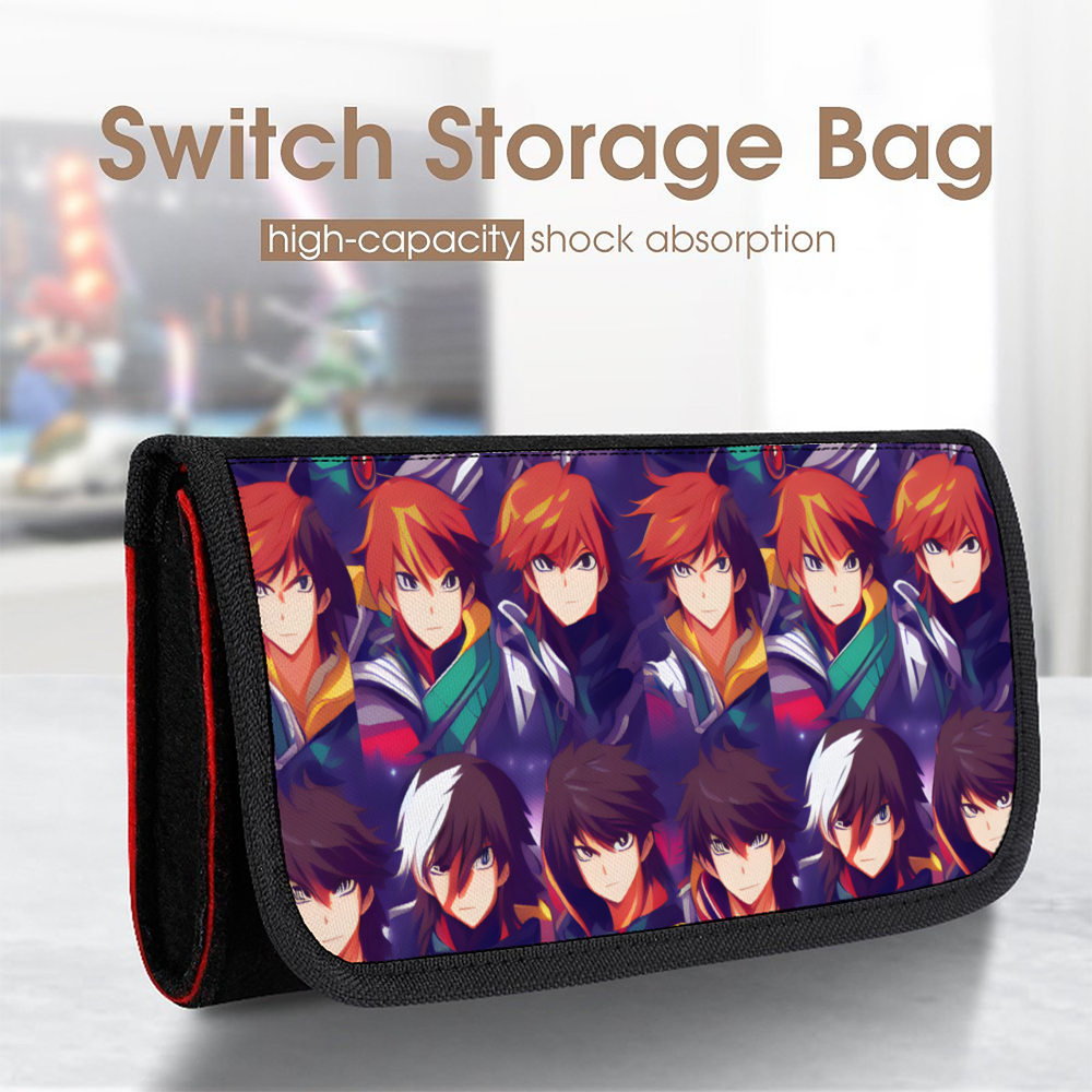 Anime B02 Game Console Storage Bag Protective Cover with 5 Game Card Slots